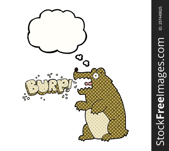 Thought Bubble Cartoon Bear Burping