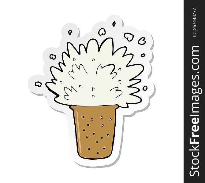 sticker of a cartoon frothy beer