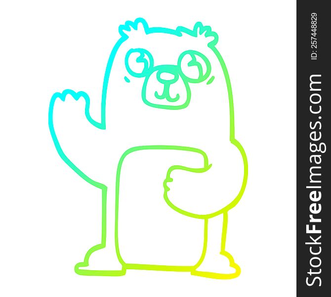 Cold Gradient Line Drawing Cartoon Black Bear