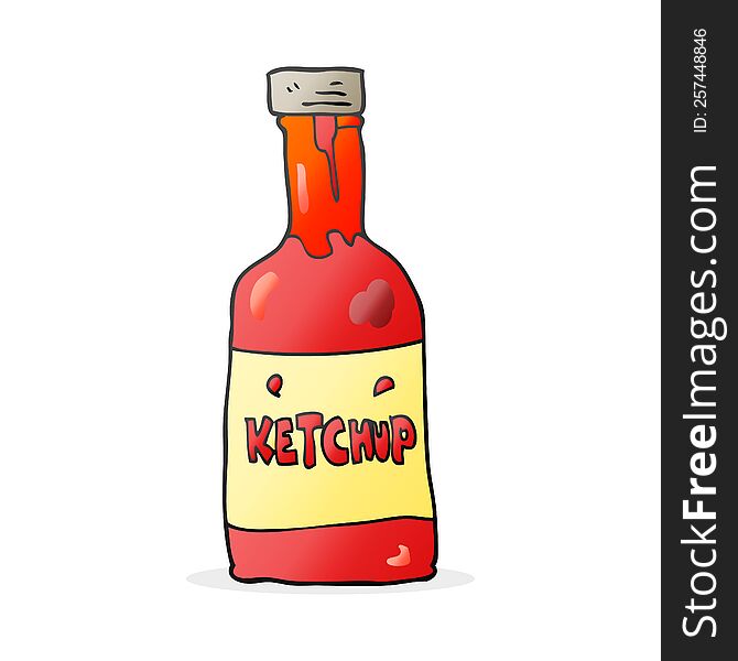freehand drawn cartoon ketchup