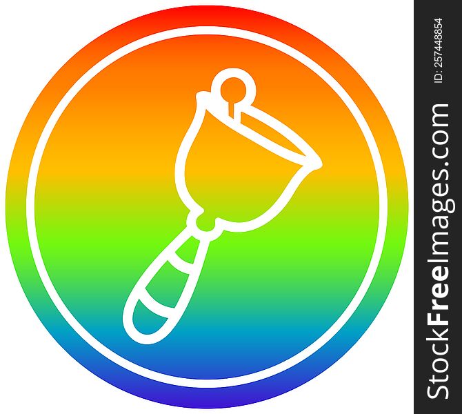 hand bell circular icon with rainbow gradient finish. hand bell circular icon with rainbow gradient finish