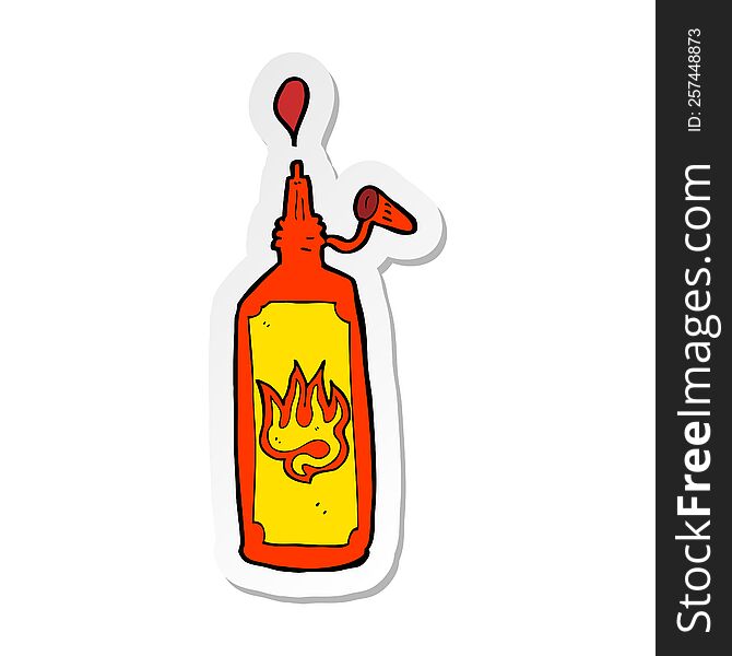 sticker of a cartoon hot sauce