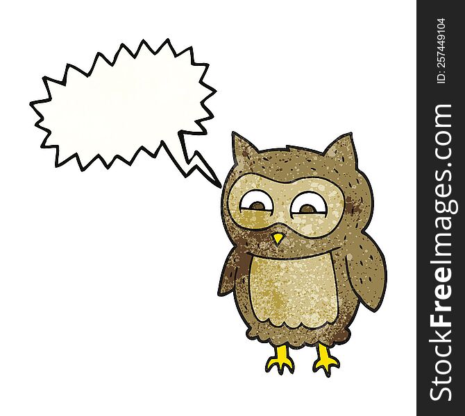 Speech Bubble Textured Cartoon Owl
