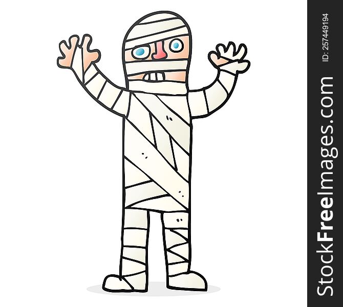 cartoon bandaged mummy