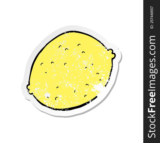 Distressed Sticker Of A Cartoon Lemon