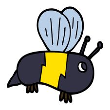 Cartoon Doodle Bumble Bee Royalty Free Stock Photo