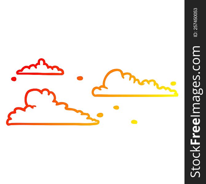 warm gradient line drawing of a clouds drifting by