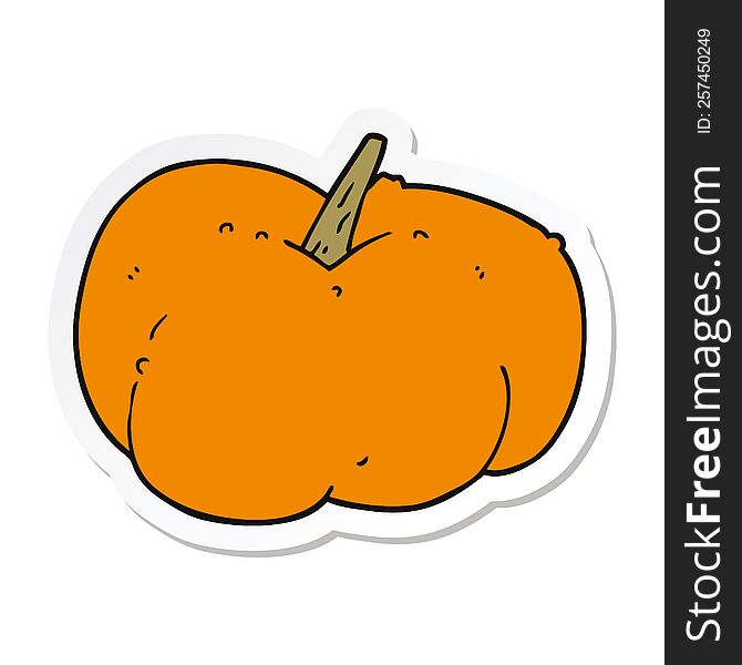 sticker of a cartoon pumpkin squash