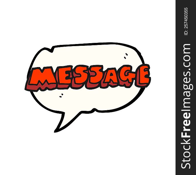 freehand drawn speech bubble cartoon message text