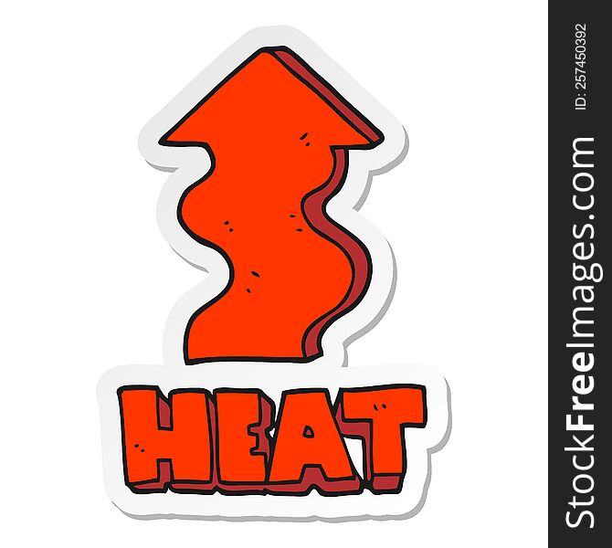sticker of a cartoon heat rising