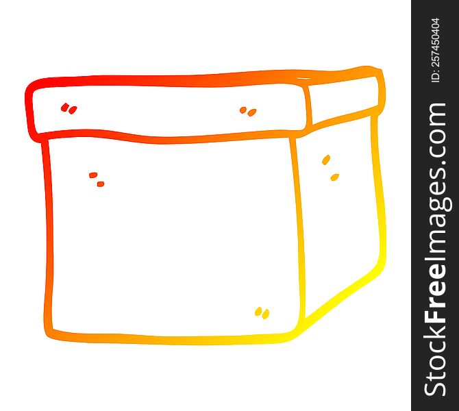 warm gradient line drawing of a cartoon cardboard box