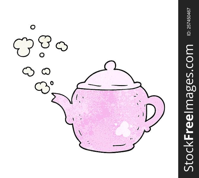 freehand textured cartoon teapot
