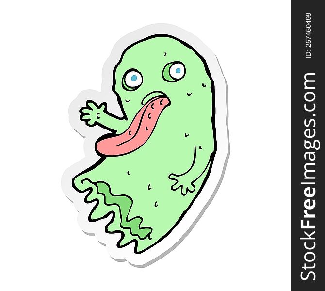 Sticker Of A Gross Cartoon Ghost