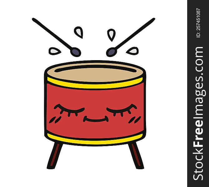 cute cartoon of a drum. cute cartoon of a drum