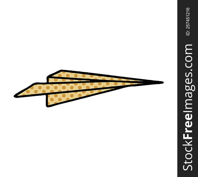 comic book style cartoon of a paper aeroplane