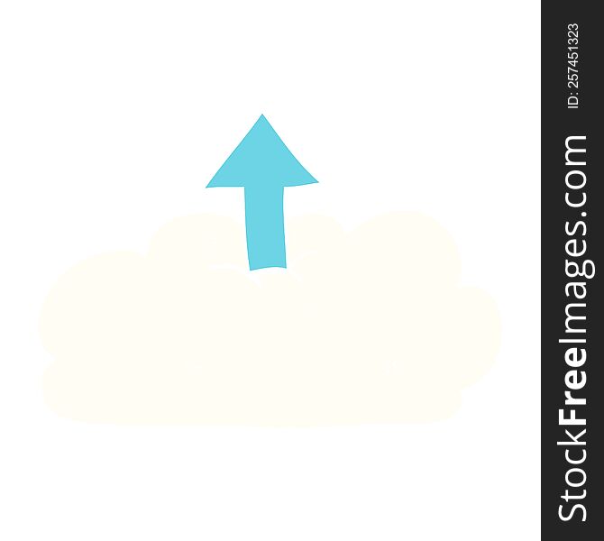 flat color illustration of upload to the cloud. flat color illustration of upload to the cloud