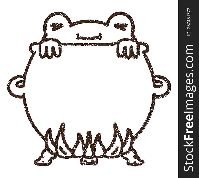 Cauldron Toad Charcoal Drawing