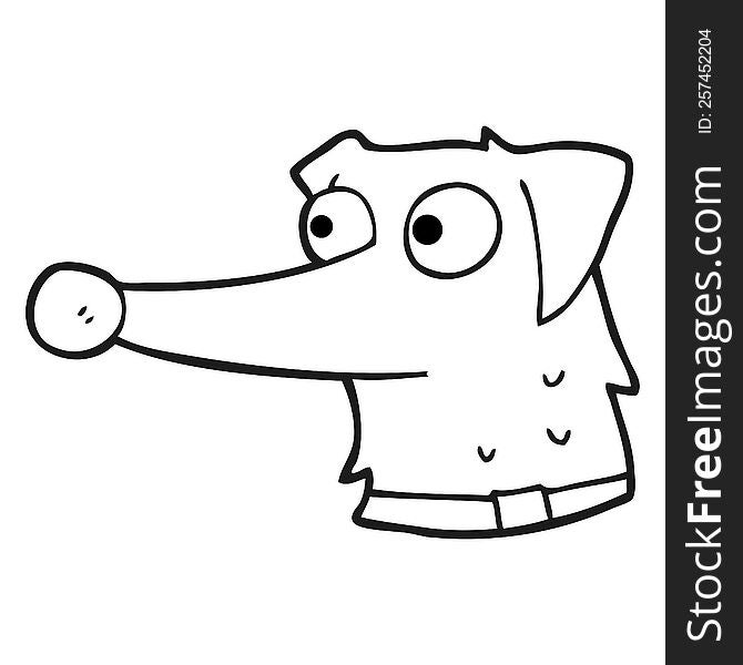 Black And White Cartoon Dog With Collar