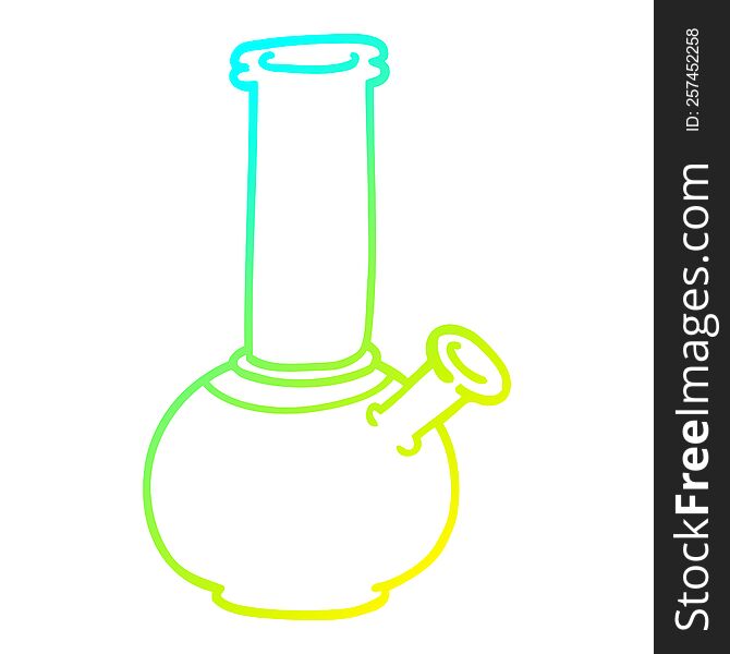 cold gradient line drawing of a cartoon bong