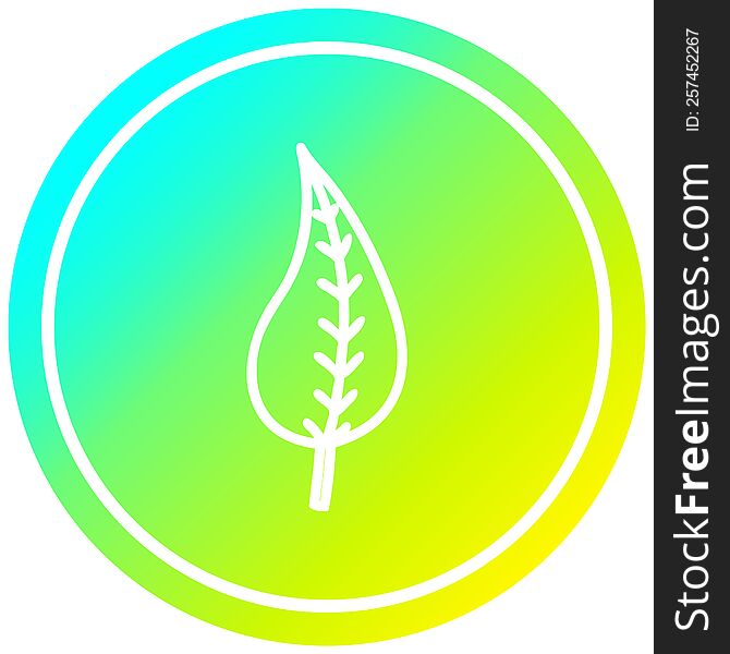 natural leaf circular icon with cool gradient finish. natural leaf circular icon with cool gradient finish