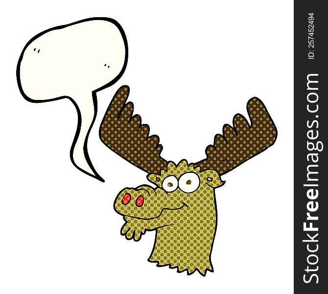 freehand drawn comic book speech bubble cartoon moose