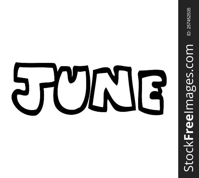 line drawing cartoon month of june