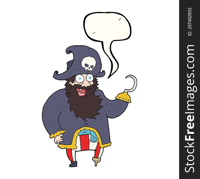 Speech Bubble Cartoon Pirate Captain