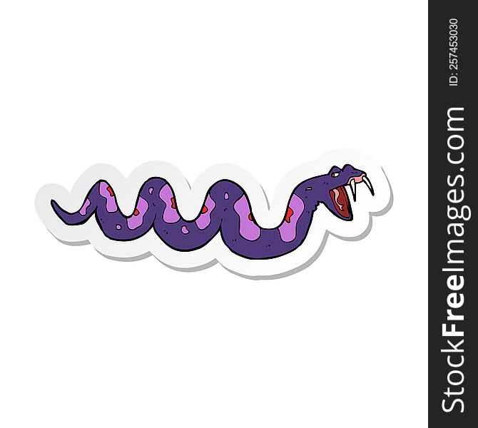 Sticker Of A Cartoon Poisonous Snake