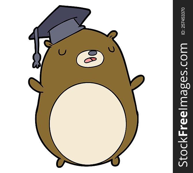cartoon graduate bear. cartoon graduate bear