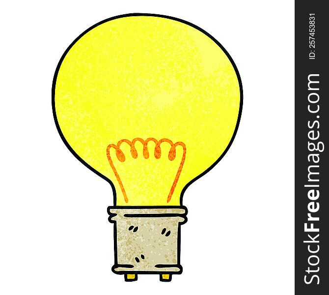 Quirky Hand Drawn Cartoon Light Bulb