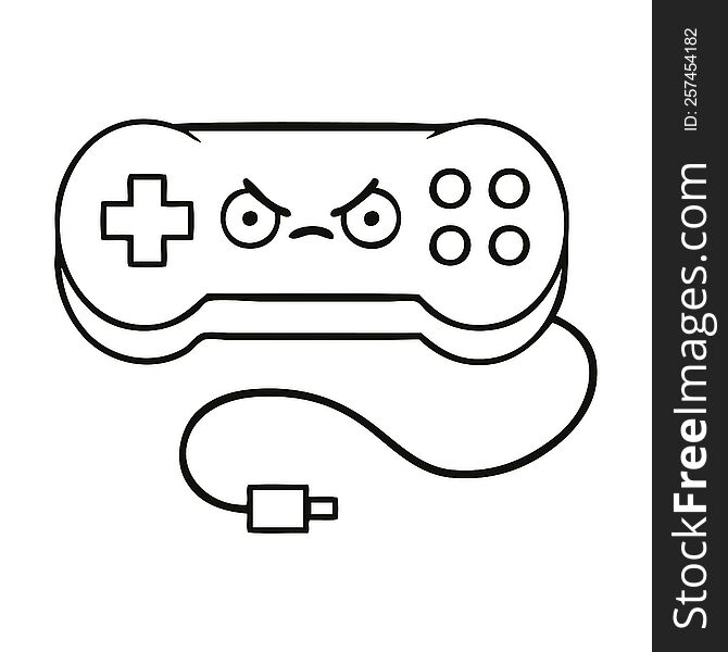 Line Drawing Cartoon Game Controller