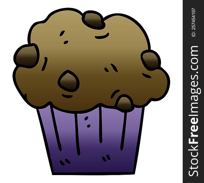 Quirky Gradient Shaded Cartoon Chocolate Muffin Cake