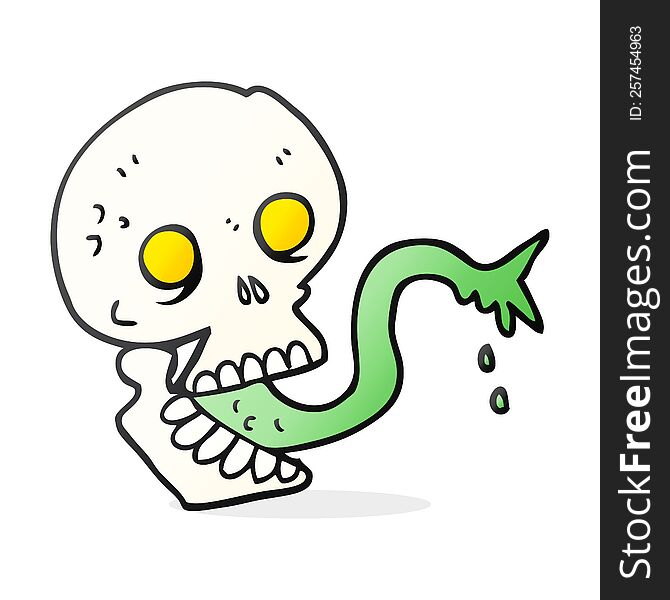 Cartoon Spooky Halloween Skull
