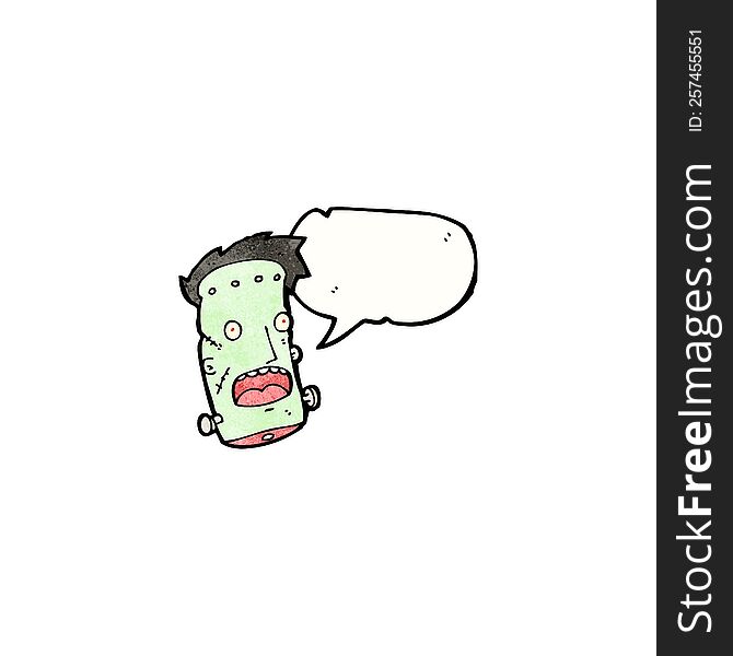 funny frankenstein monster head cartoon