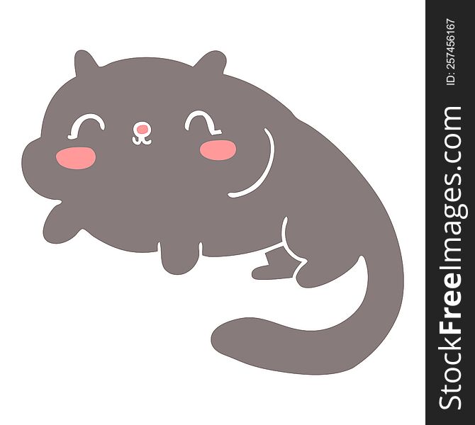 flat color style cartoon cat