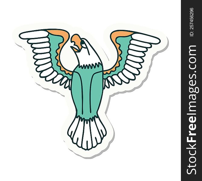 sticker of tattoo in traditional style of an american eagle. sticker of tattoo in traditional style of an american eagle