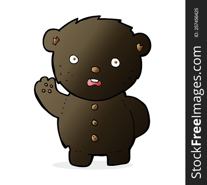 Cartoon Unhappy Black Teddy Bear