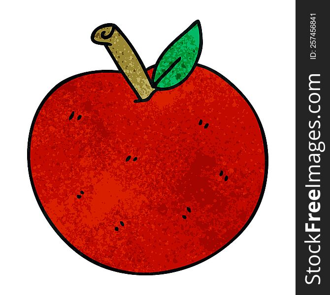 hand drawn quirky cartoon apple. hand drawn quirky cartoon apple