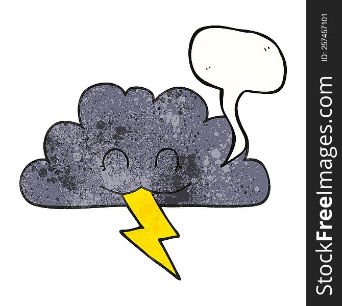 Speech Bubble Textured Cartoon Storm Cloud