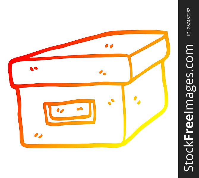 Warm Gradient Line Drawing Cartoon Old Filing Box