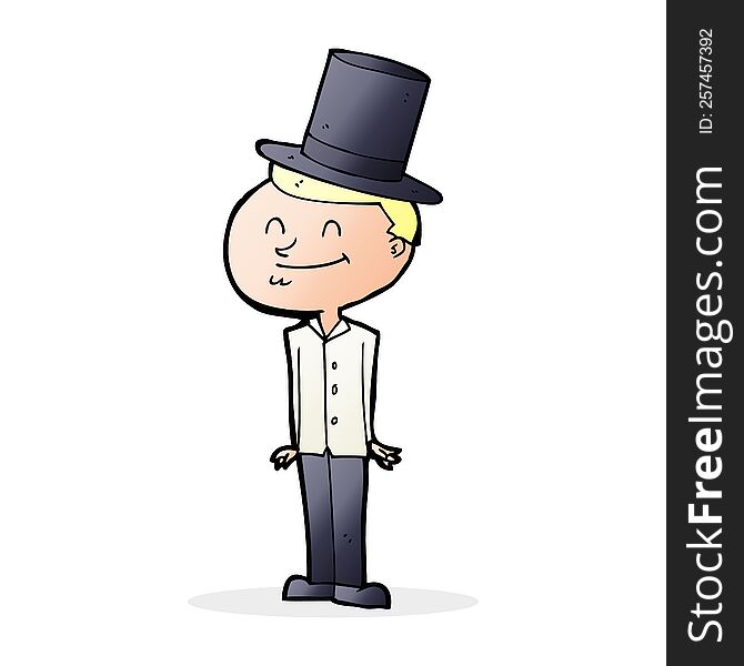 cartoon man wearing top hat