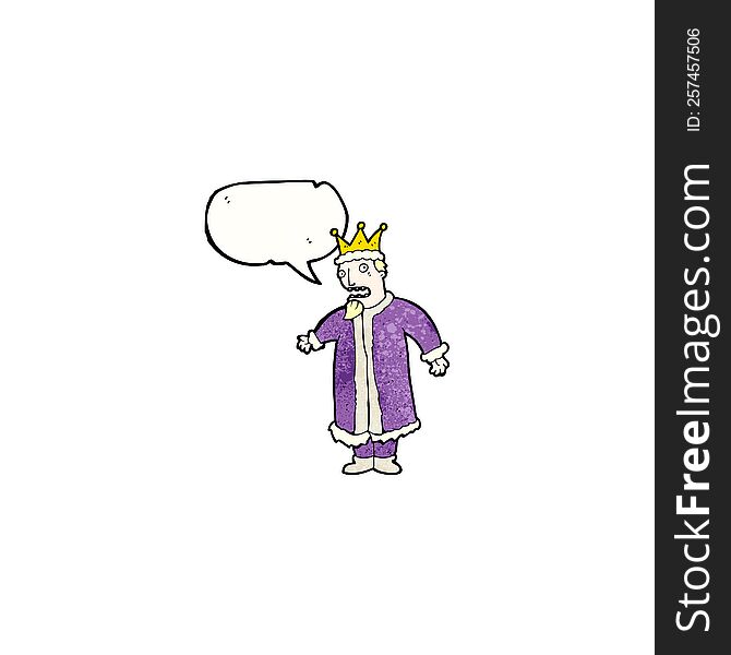 cartoon king with speech bubble