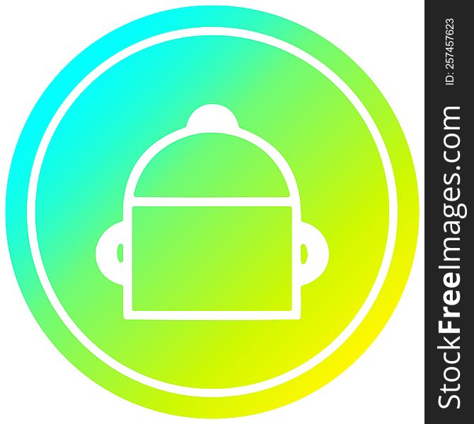 Cooking Pot Circular In Cold Gradient Spectrum