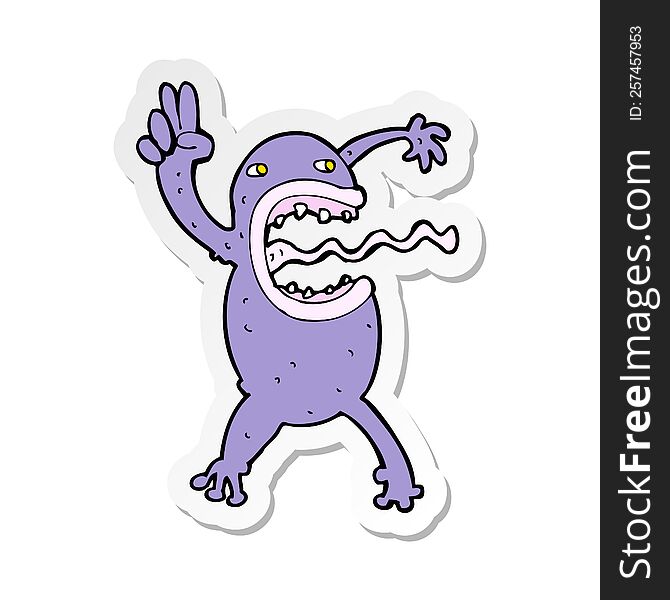 Sticker Of A Cartoon Crazy Frog