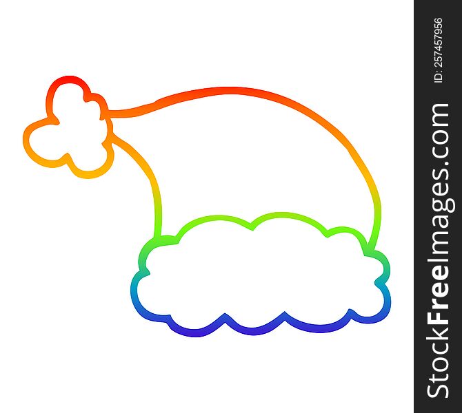 Rainbow Gradient Line Drawing Cartoon Elf Hat