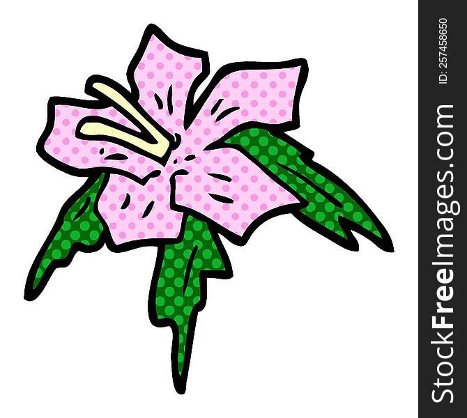 cartoon doodle exotic flower