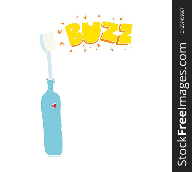 Flat Color Illustration Of A Cartoon Electric Tooth Brush