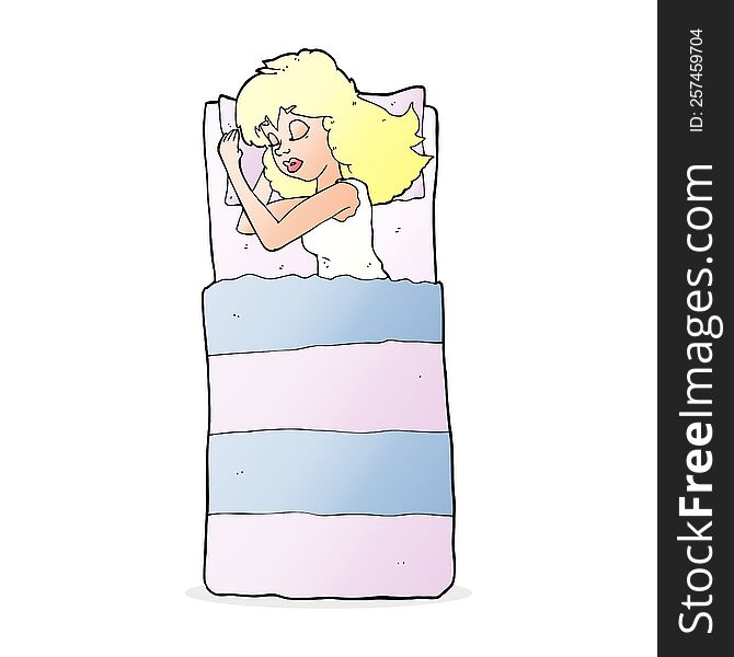 Cartoon Sleeping Woman