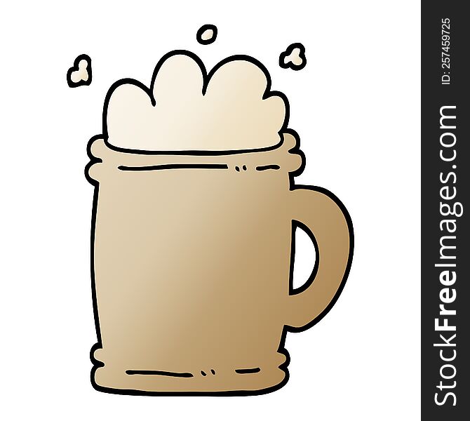 vector gradient illustration cartoon beer tankard