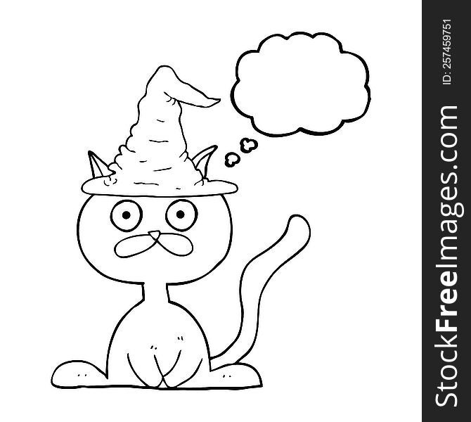 Thought Bubble Cartoon Halloween Cat